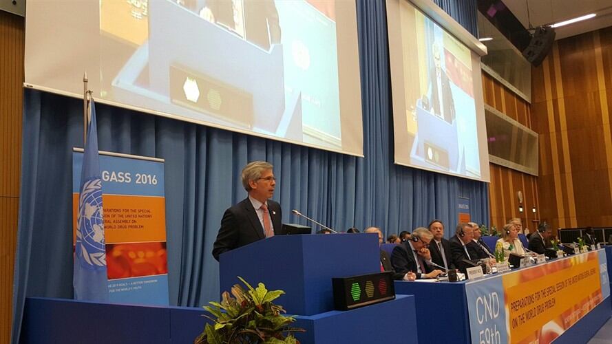 Ministro de Justicia, Yesid Reyes, en representación de Colombia en la ON.. Foto: Colprensa