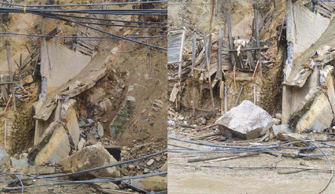 Mineros salen ilesos tras la caída de una roca sobre la boca de una cantera.