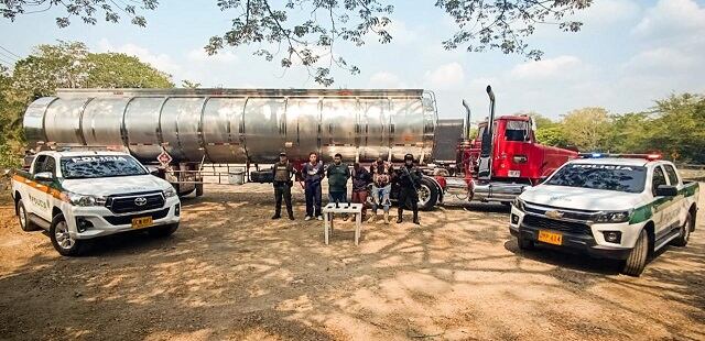 Capturados por robo de hidrocarburos- foto policía Magdalena Medio