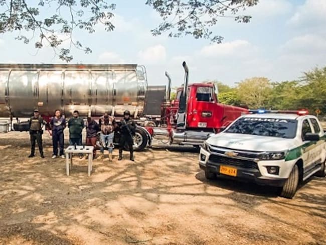 Capturados por robo de hidrocarburos- foto policía Magdalena Medio