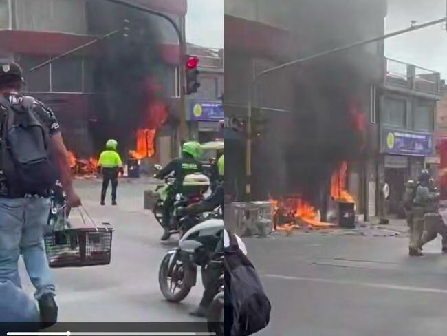 Incendio en fábrica de solventes químicos. Foto: Bomberos Bogotá/Caracol Radio.