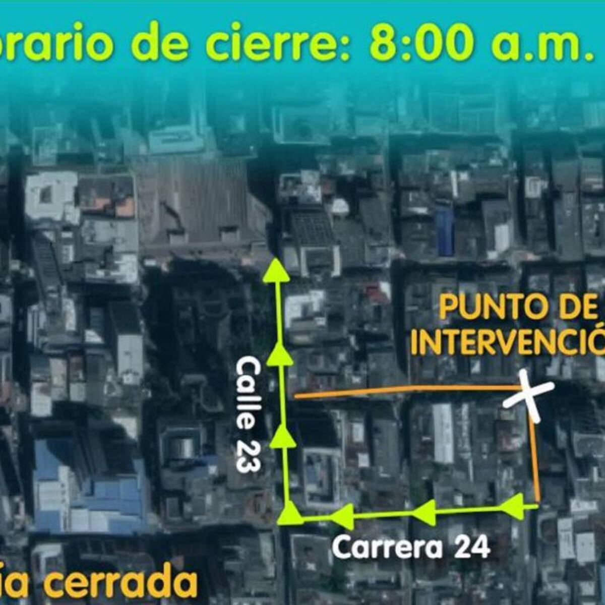 Cierre vial en el centro de Manizales