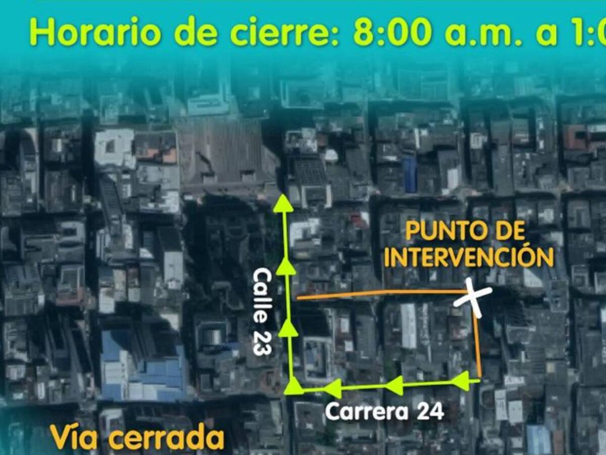 Cierre vial en el centro de Manizales