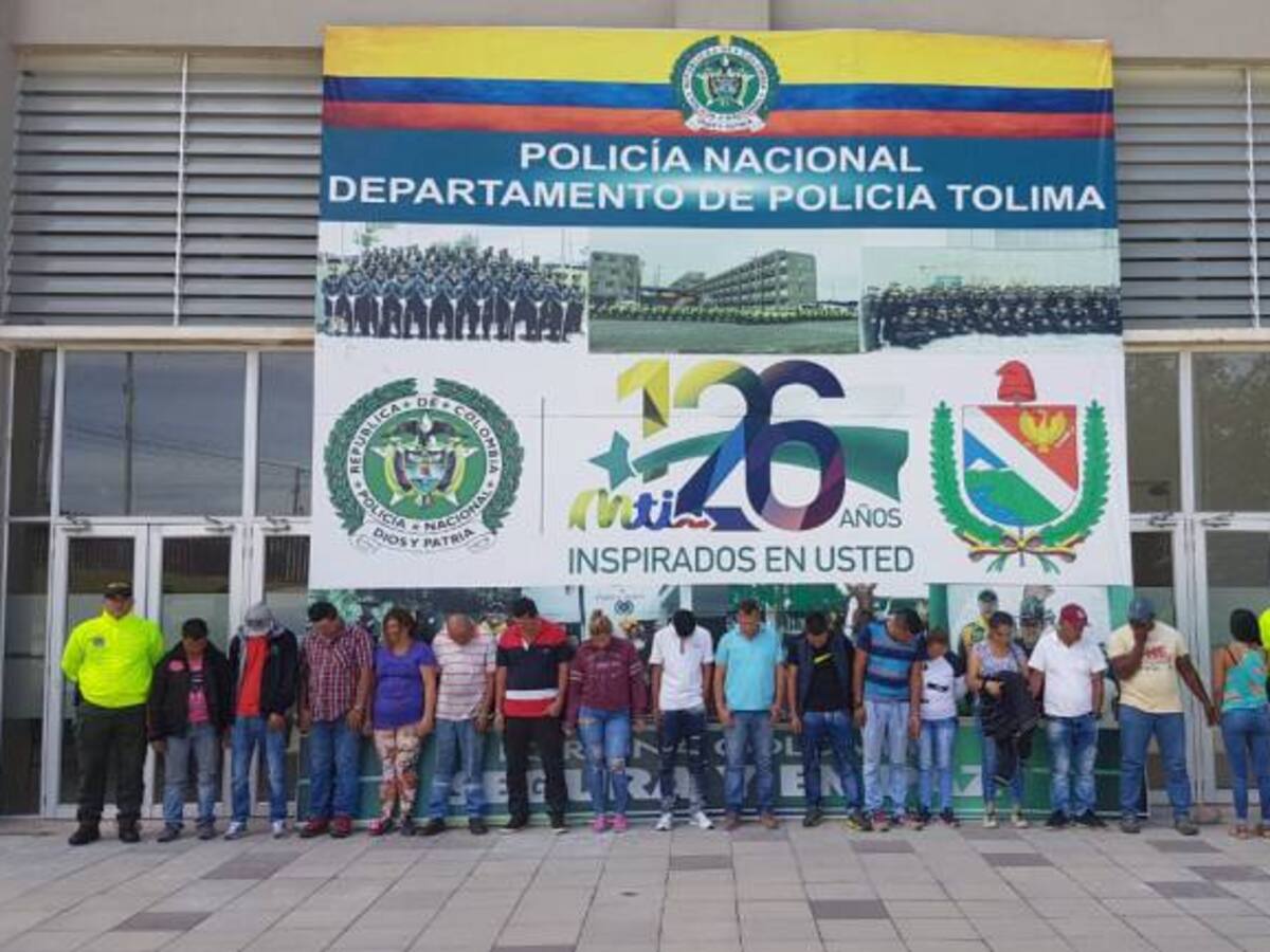 Redada de la policía deja más de 30 personas capturadas en Tolima