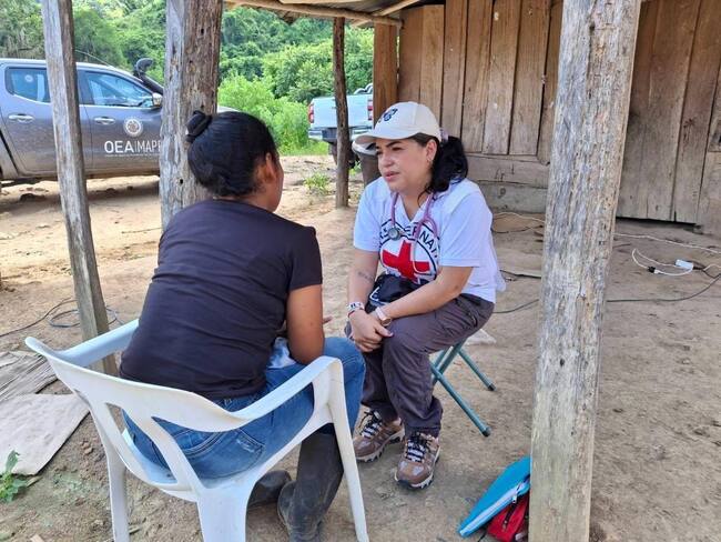 Mujer recuperada por la CICR