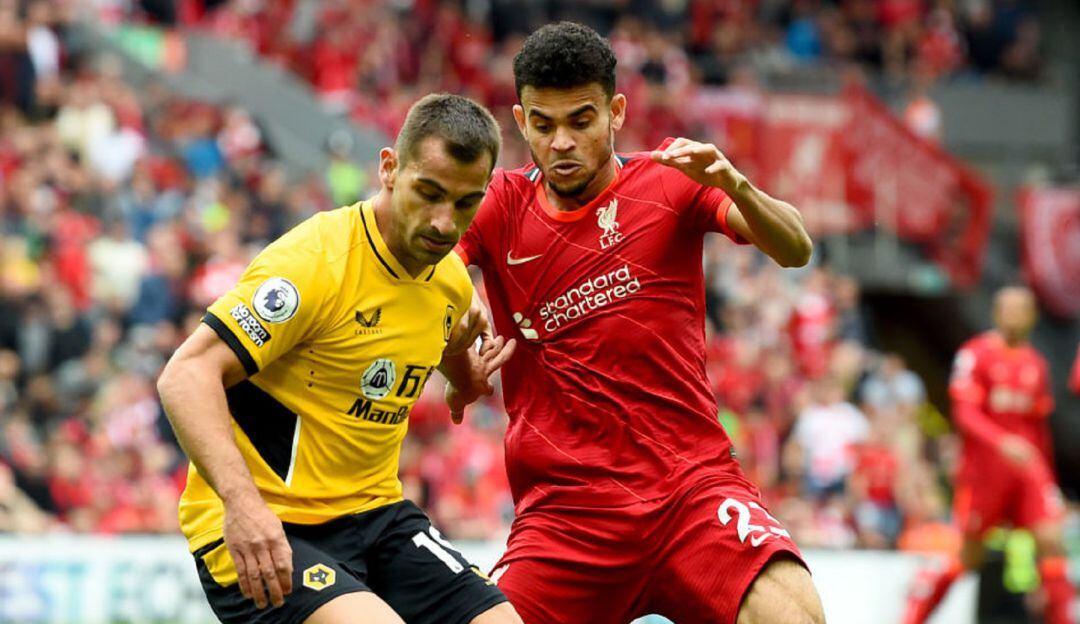 Luis Díaz en el último juego ante Wolverhampton por Premier