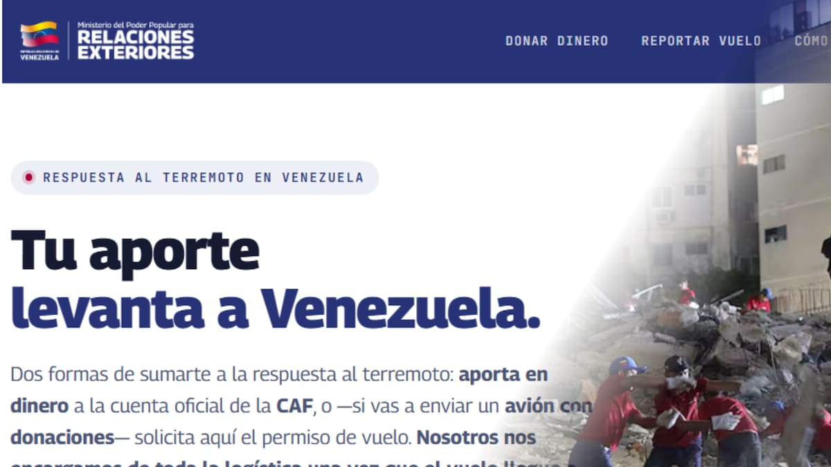 Venezuela lanza página web para recibir donaciones internacionales