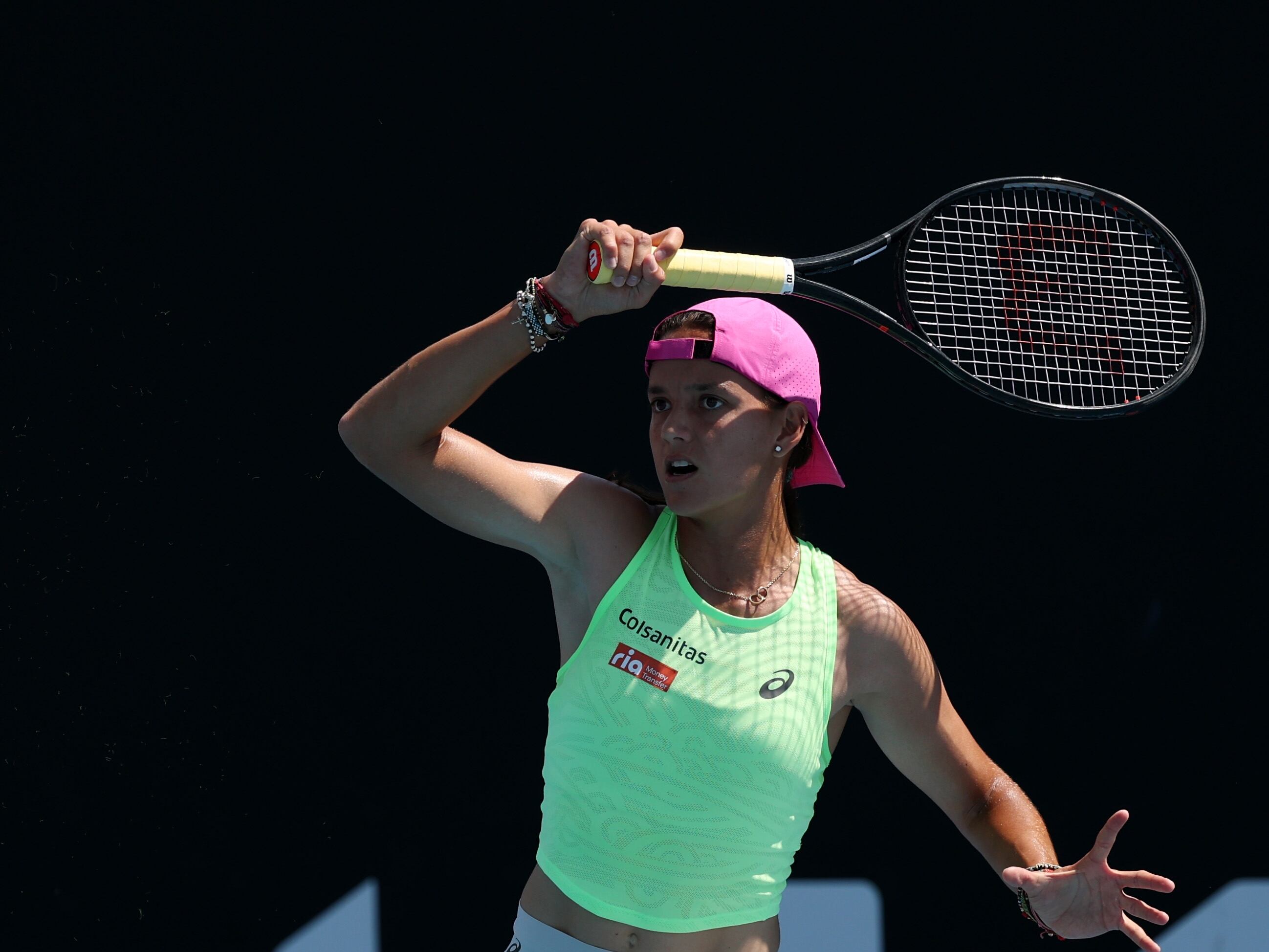 Emiliana Arango, raqueta número uno de Colombia, en su estreno en el Abierto de Australia. (Photo by Morgan Hancock/Getty Images)