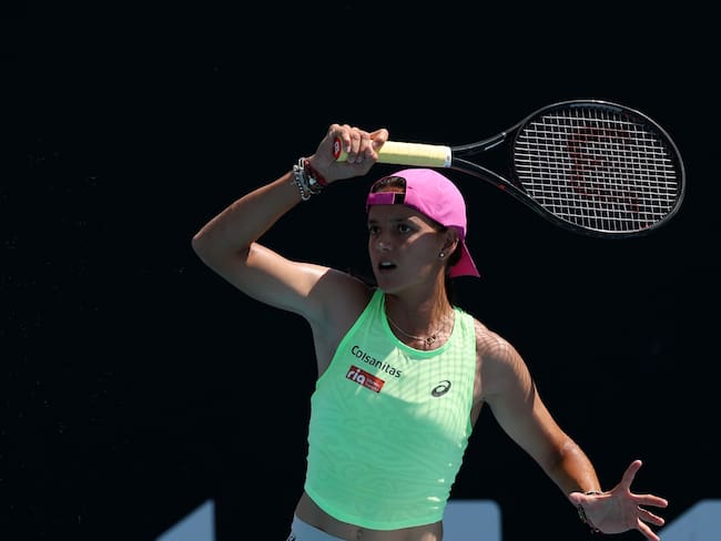 Emiliana Arango, raqueta número uno de Colombia, en su estreno en el Abierto de Australia. (Photo by Morgan Hancock/Getty Images)