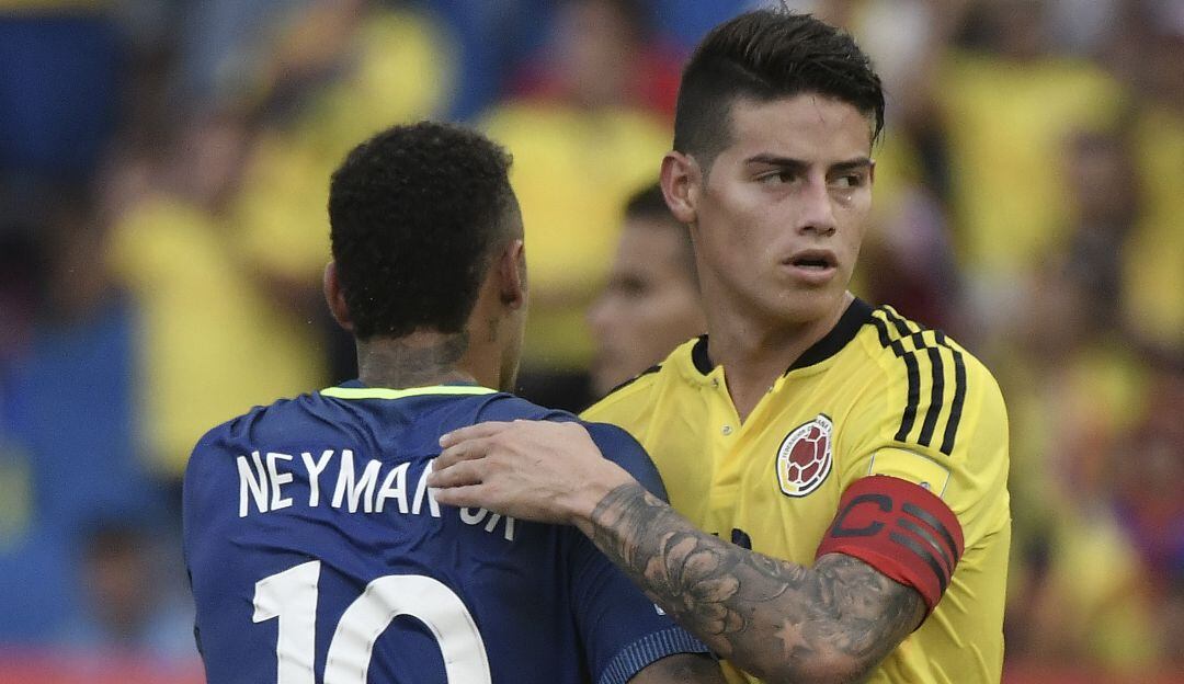 Neymar y James Rodríguez