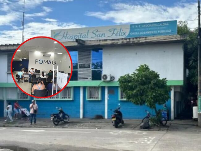 Los directivos del Hospital San Félix adelantan negociaciones con FOMAG y Nueva EPS. Fotos: archivo y Caracol Radio Armenia - Adrián Trejos.