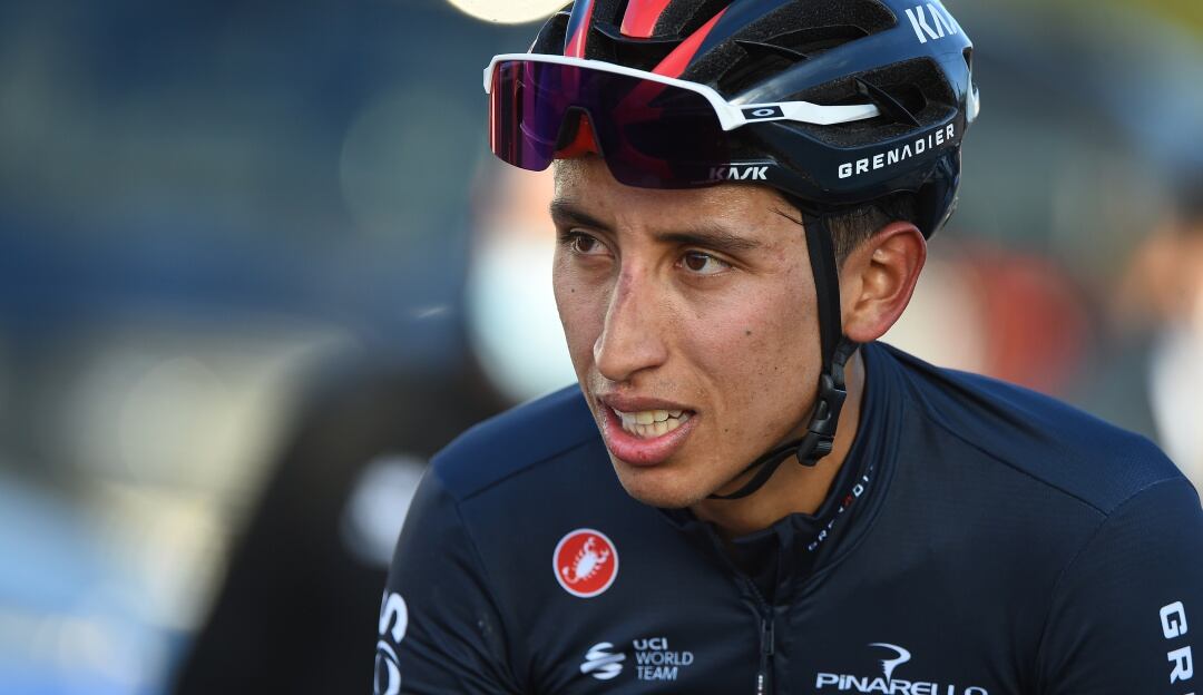 Egan Bernal tras su primera carrera oficial de la temporada.