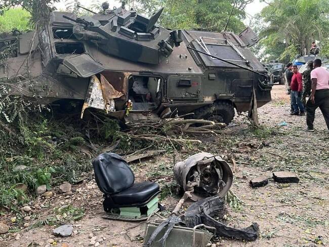 Ejército nacional fue atacado con explosivos en la vía Cúcuta - Tibú. / Foto: Cortesía.