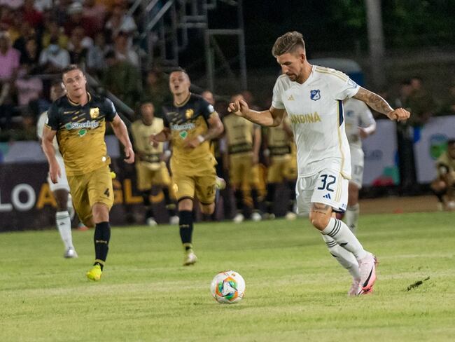 Santiago Giordana en Águilas Doradas vs Millonarios, liga colombiana