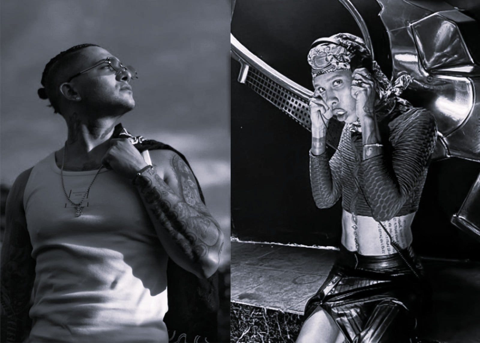 Bayron Sánchez Salazar (i), conocido como B King, y su coequipero Jorge Luis Herrera, DJ Regio Clown. Foto: EFE / Bkingoficial / Regioclownn