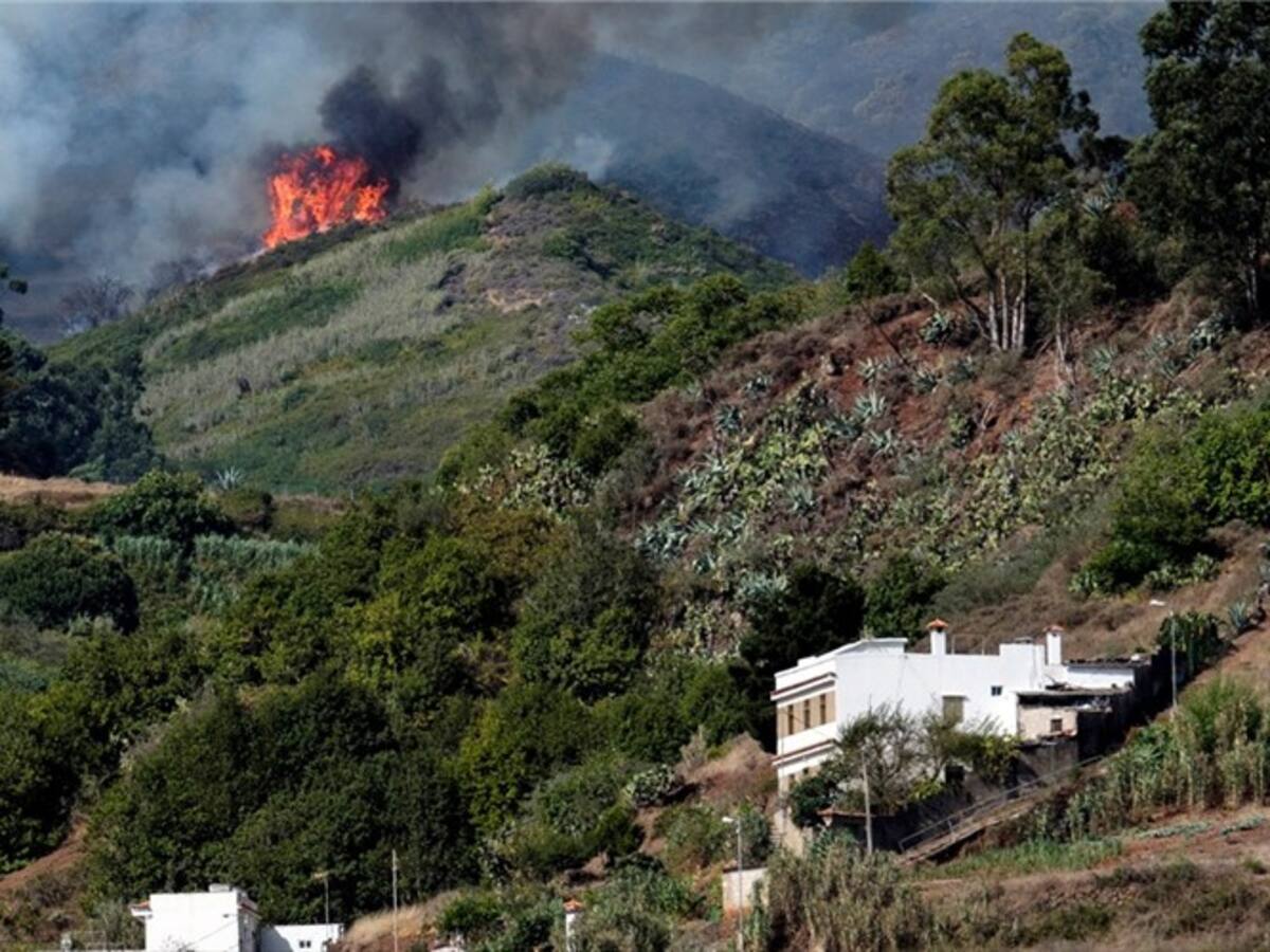 Los esfuerzos contra el monumental incendio en Gran Canaria