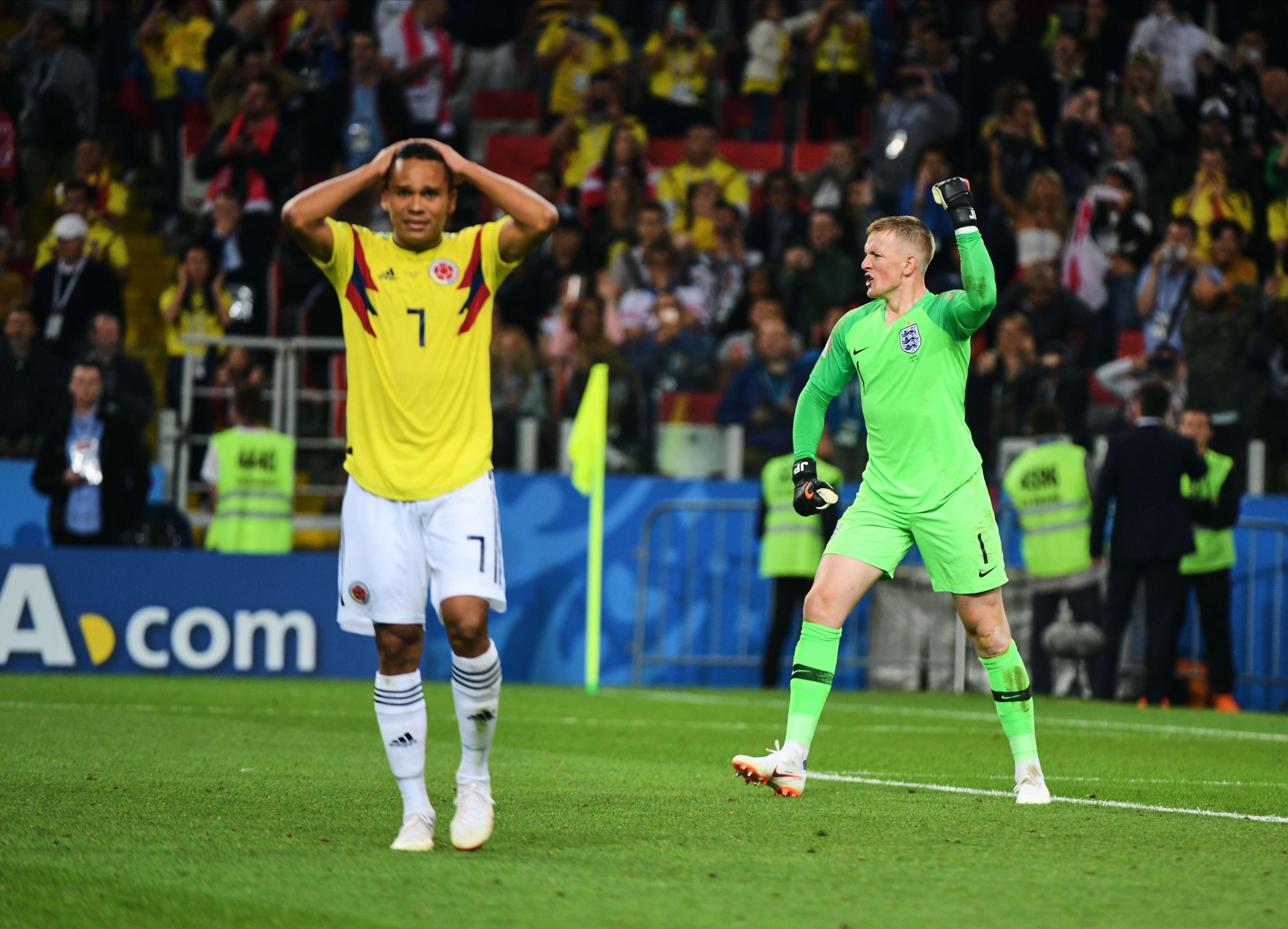 Carlos Bacca en la tanda de penaltis entre Colombia e Inglaterra durante el Mundial de Rusia 2018. (Photo by Ulrik Pedersen/NurPhoto via Getty Images)