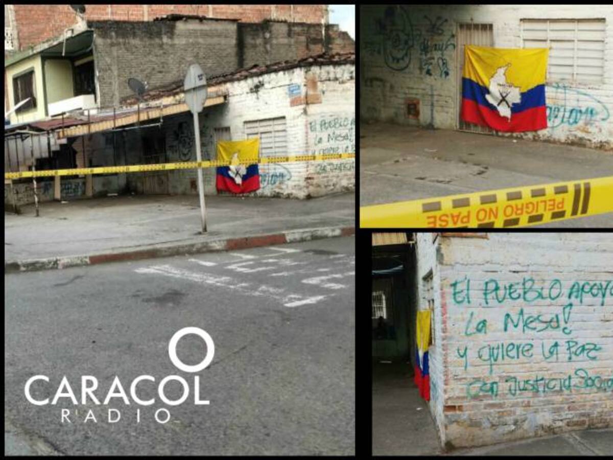 Bandera de las FARC y una caja sospechosa aparecieron en barrio el Jardín, sur de Cali