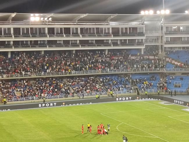 Tribuna oriental del estadio Pascual Guerrero durante el partido entre América y Cali