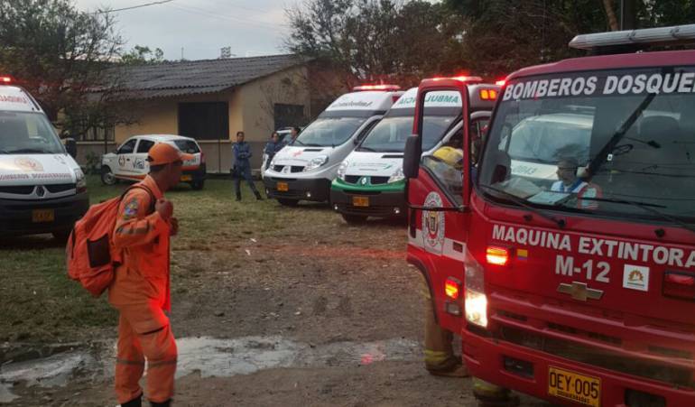 Los bomberos de Dosquebradas, Pereira y Santa Rosa de cabal apoyaron la atención de la emergencia.