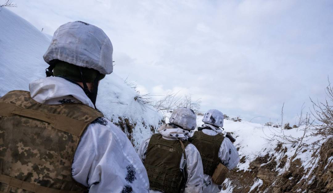 Integrantes del Ejército de Ucrania en la frontera. Foto: Getty