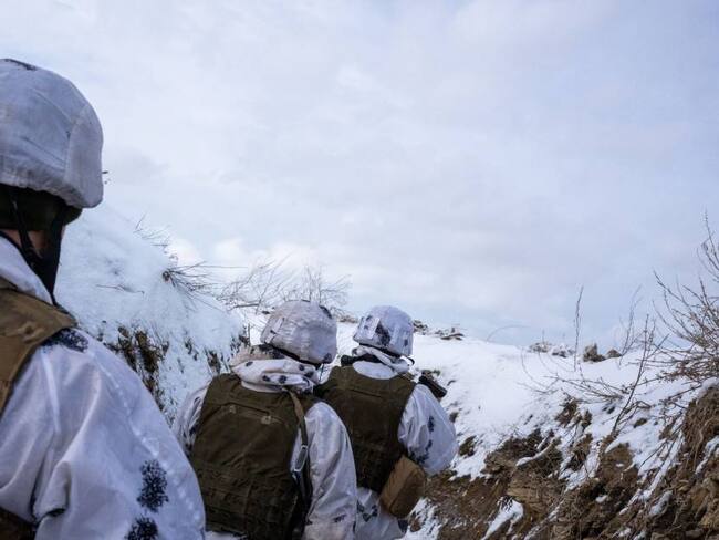 Integrantes del Ejército de Ucrania en la frontera. Foto: Getty