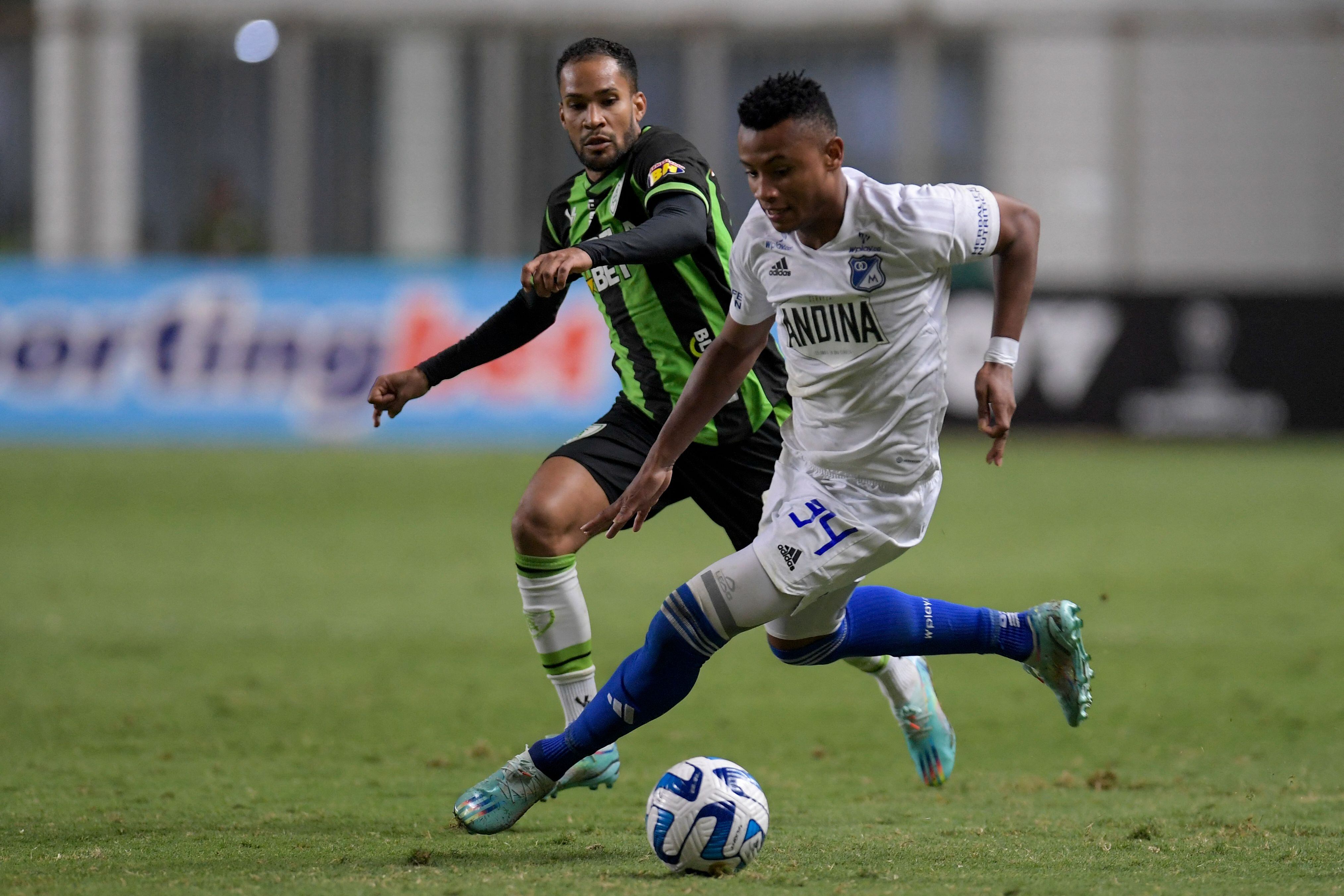 Óscar Cortés reapareció con Millonarios en territorio brasileño. (Photo by DOUGLAS MAGNO / AFP) (Photo by DOUGLAS MAGNO/AFP via Getty Images)