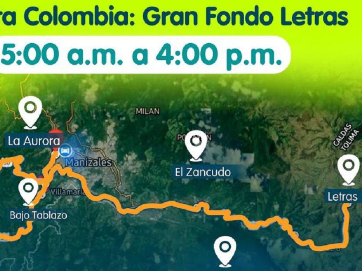 Cierre de vías este domingo en Manizales por la Ruta Colombia