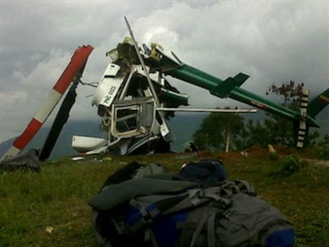 Farc habrían dinamitado helicóptero de la Policía en Briceño, Antioquia