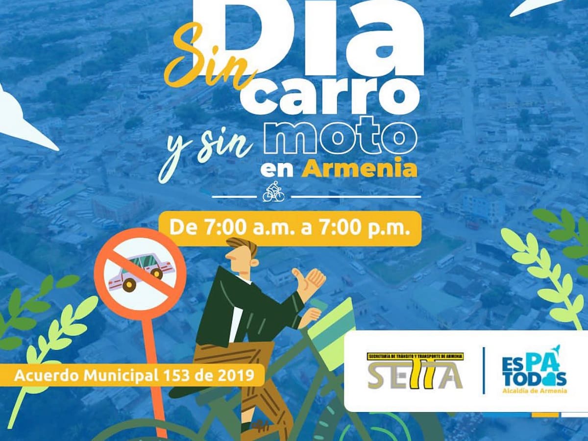 Todo listo para el día sin carro y sin moto en Armenia este jueves 21 de septiembre