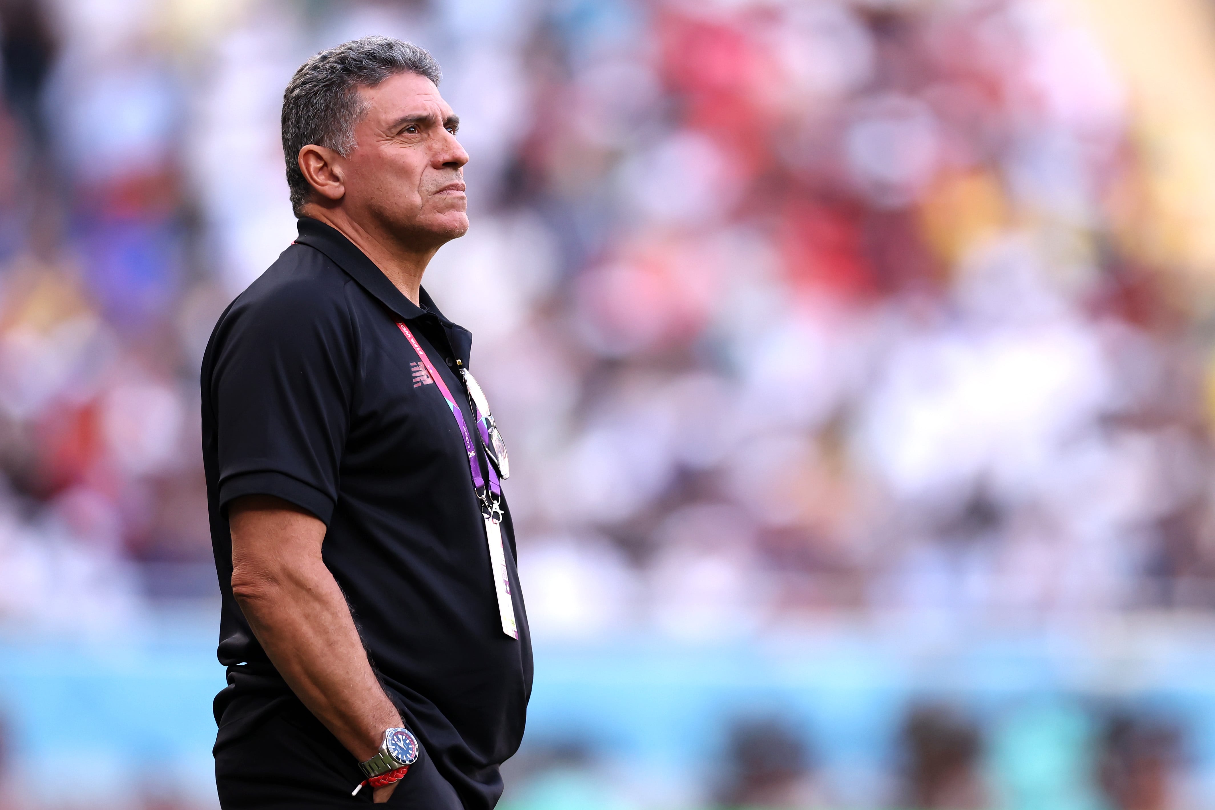 DOHA, QATAR - NOVEMBER 27: Luis Fernando Suarez, Head Coach of Costa Rica, looks on during the FIFA World Cup Qatar 2022 Group E match between Japan and Costa Rica at Ahmad Bin Ali Stadium on November 27, 2022 in Doha, Qatar. (Photo by Hector Vivas - FIFA/FIFA via Getty Images)