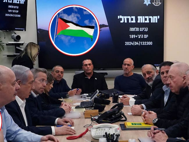 Encuentro del ahora disuelto Gabinete de Guerra en Israel, mecanismo designado para tomar las decisiones sobre las operaciones militares en el territorio palestino.
(Foto: Caracol Radio / Getty )