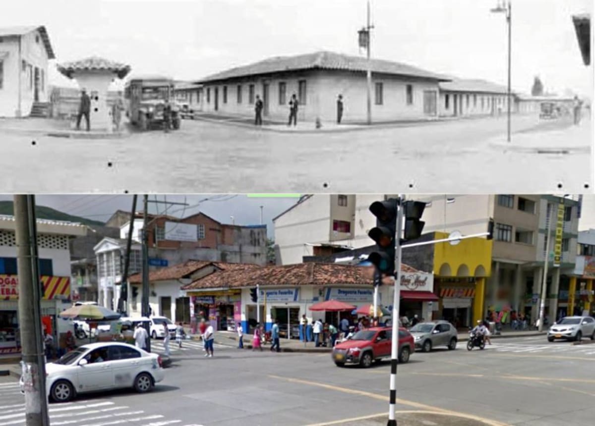 Así se ve la calle 5 con Carrera 36, antes y ahora.
