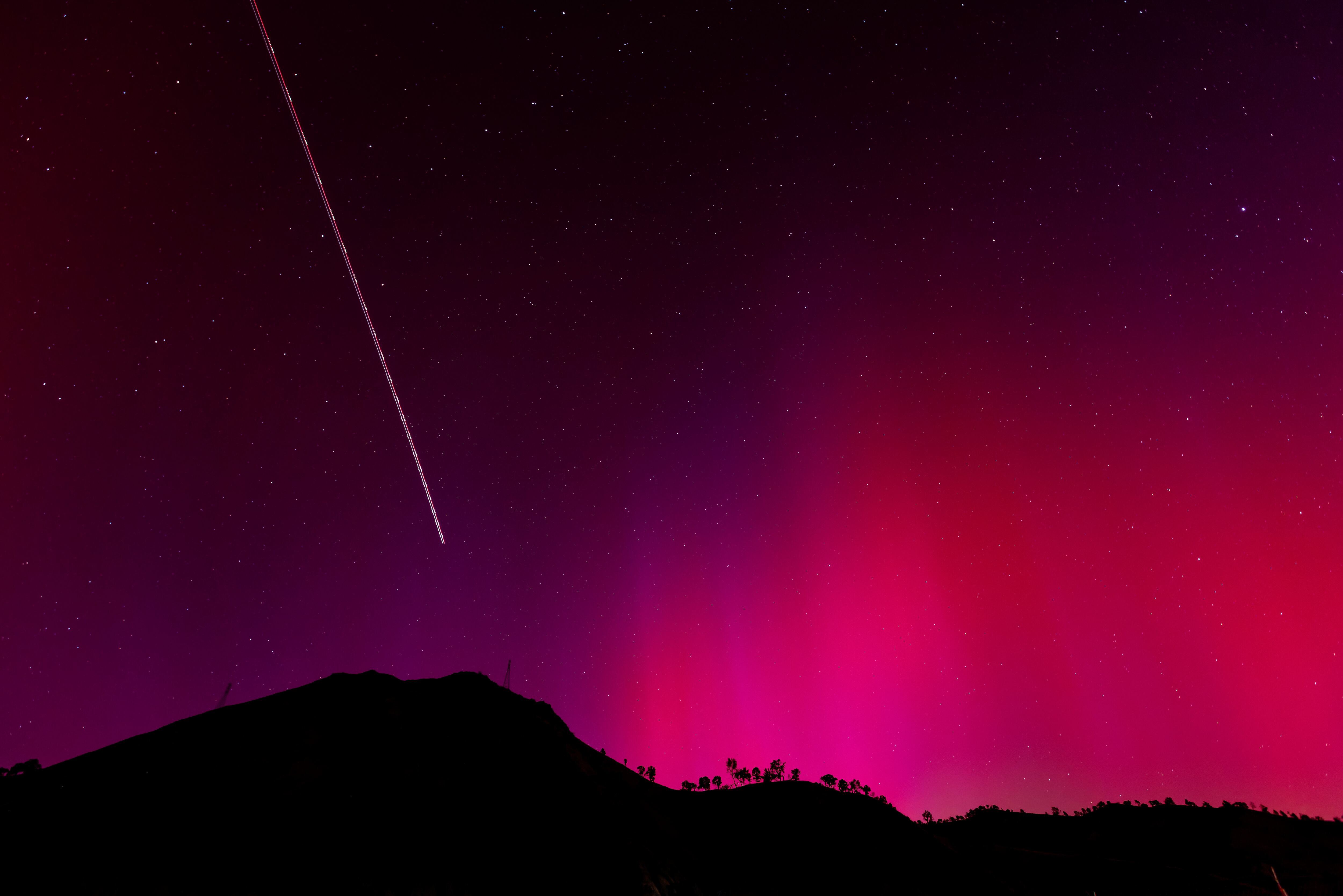 Aurora boreal, Berryessa, California, 11 de 2024. Foto de Carlos Ávila González/San Francisco Chronicle vía Getty Images