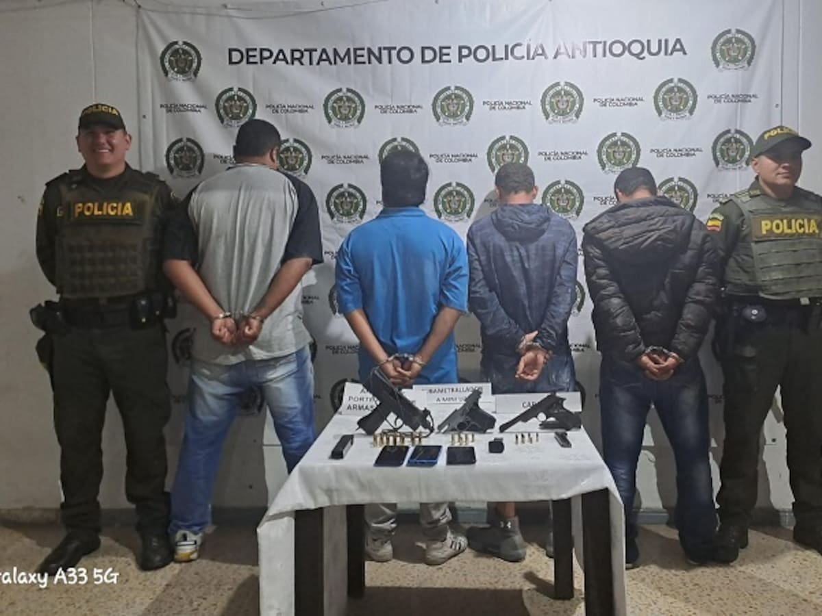 Tras un enfrentamiento con la policía fueron capturados cuatro hombres en Marinilla