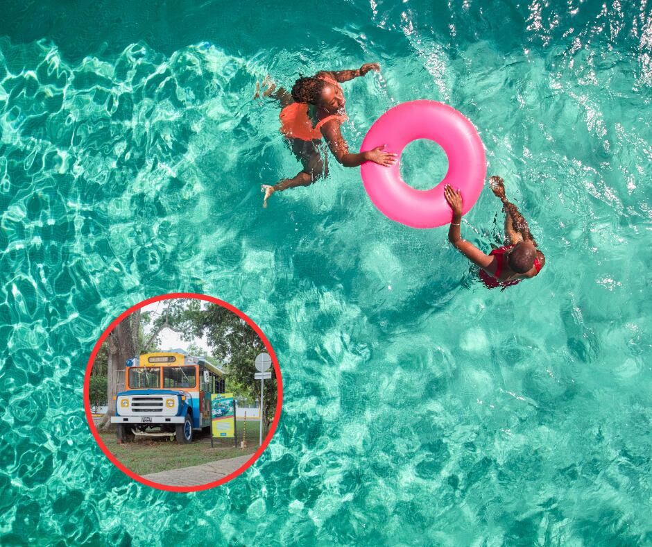 Personas en una piscina y melgar (Getty Images)