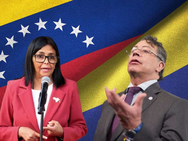 Imagen de referencia. Ilustración banderas - Gustavo Petro - Delcy Rodríguez: Getty Images.