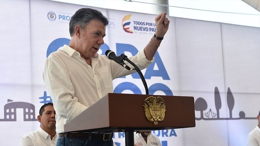 Juan Manuel Santos catalogó de "estupidez y noticia falsa" el que se afirme que todos los empresarios van a ser llamados por la JEP. Foto: Colprensa