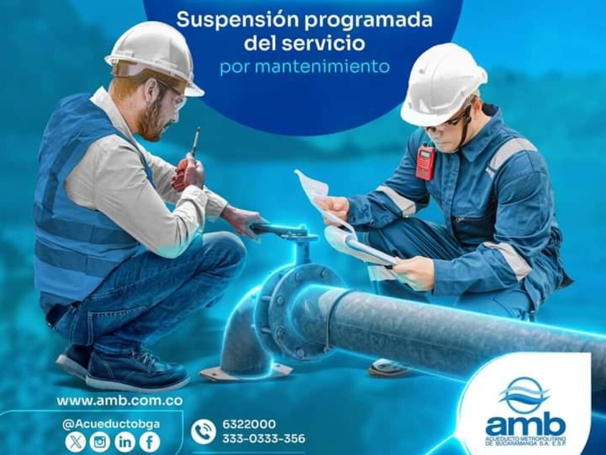¡Atención! Mañana hay corte de agua en barrios del occidente de Bucaramanga