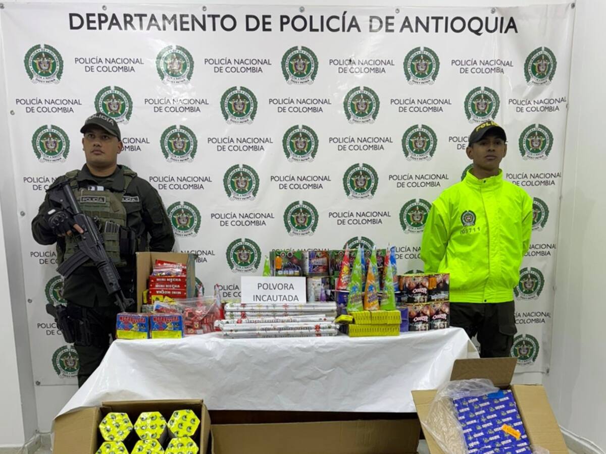Policía incautó 300 kilos de pólvora que iba a ser distribuida en fin de año en El Peñol, Antioquia
