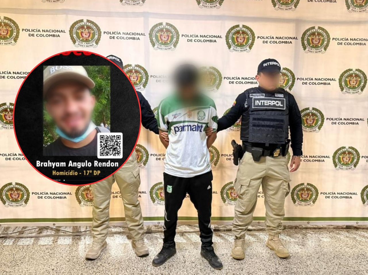 Autoridades capturan en Medellín un hombre con circular roja de Interpol requerido por Brasil Foto: Policía Nacional