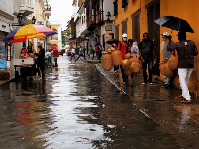Calles de Cartagena inundadas.
