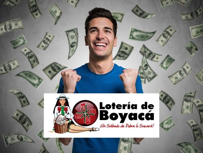 Lotería de Boyacá // Hombre con dólares //