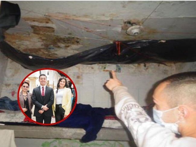 Las goteras, en varios casos, caen directamente en las celdas de los reclusos. Construcción de imagen | Caracol Radio