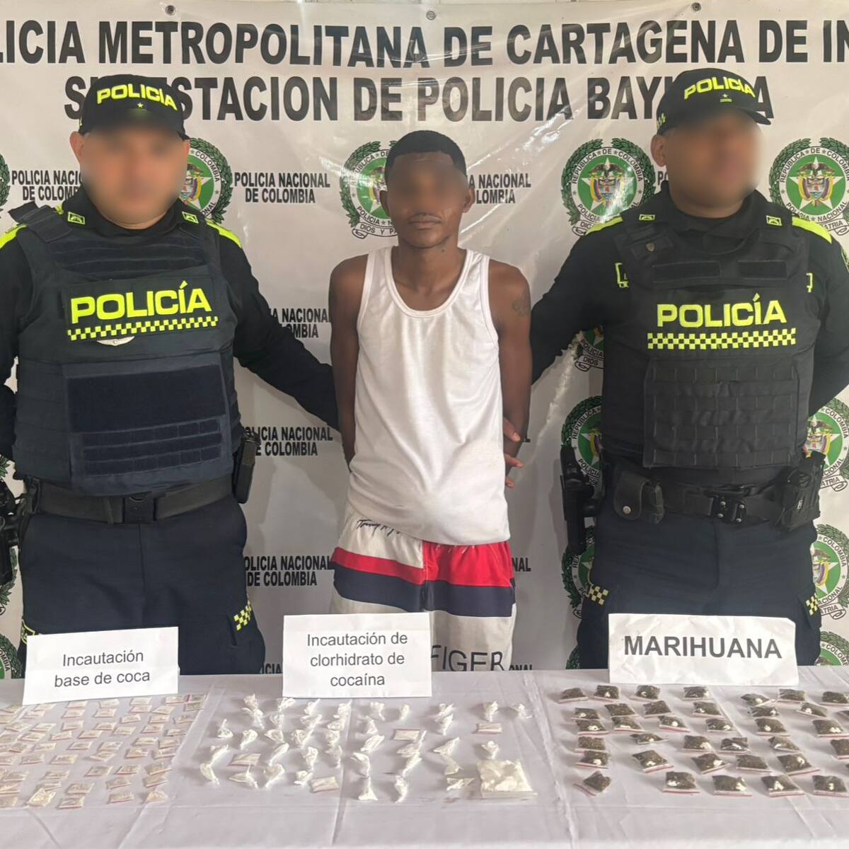 Policía capturó cuatro presuntos traficantes de drogas en Cartagena y Bayunca
