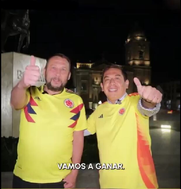 El alcalde de Tunja y el gobernador de Boyacá confirmaron que se instalará pantalla gigante. Imagen | Captura de pantalla video @CarlosAmayaR