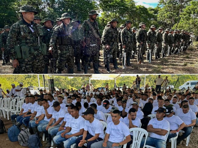 Así fue la dejación de armas de 100 hombres de la Coordinadora Nacional. Foto: Caracol Radio