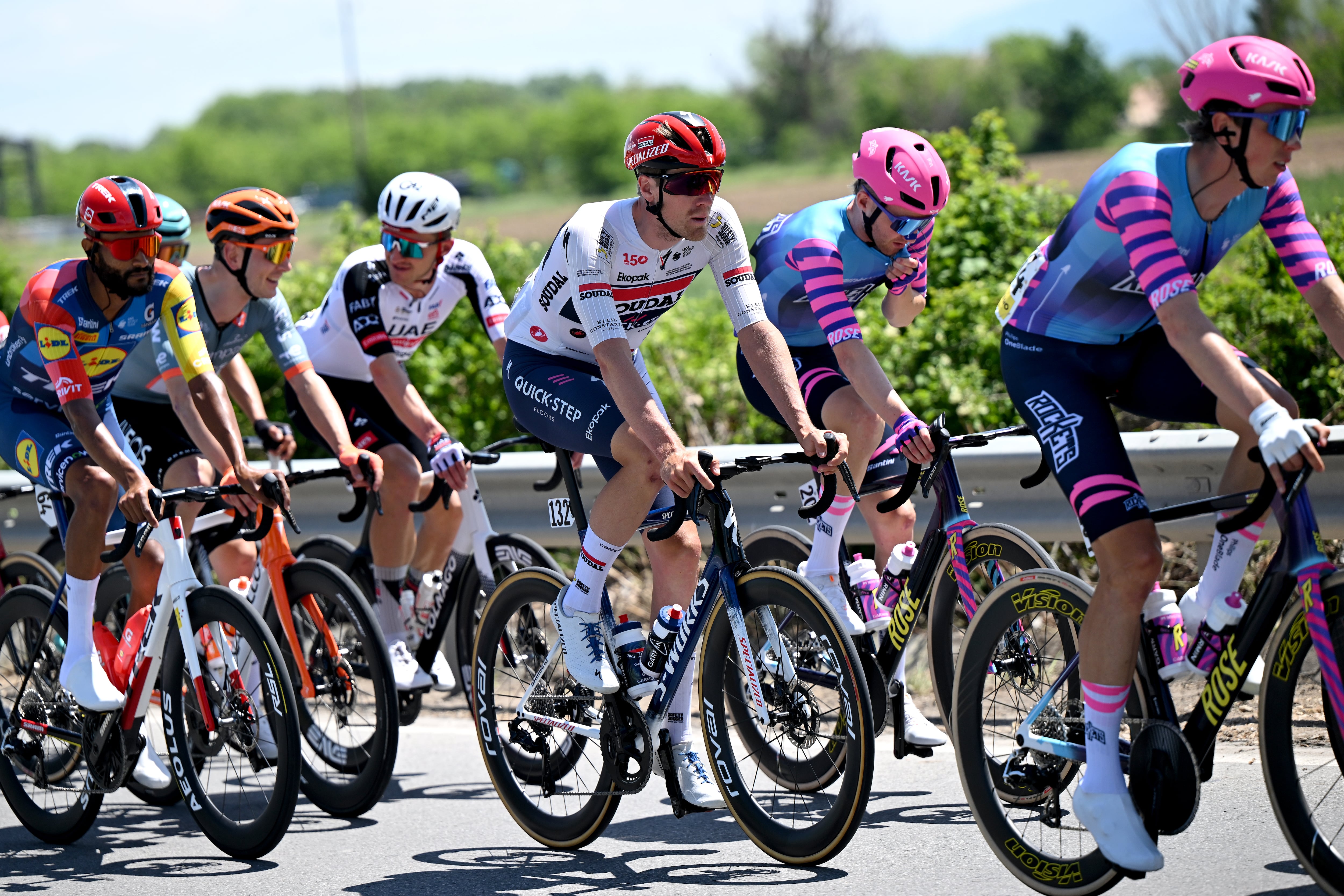 PLOVDIV, BULGARIA - MAY 10: Ayco Bastiaens of Belgium and Team Soudal Quick-Step competes during the 109th Giro d'Italia 2026, Stage 3 a 175km stage from Plovdiv to Sofia / #UCIWT / on May 10, 2026 in Plovdiv, Bulgaria. (Photo by Dario Belingheri/Getty Images)