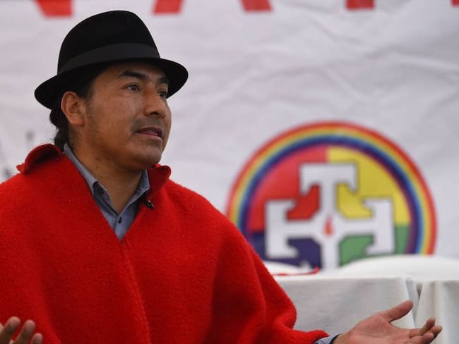 El líder de la Confederación Indígena de Ecuador, Leonidas Iza. Foto: Getty