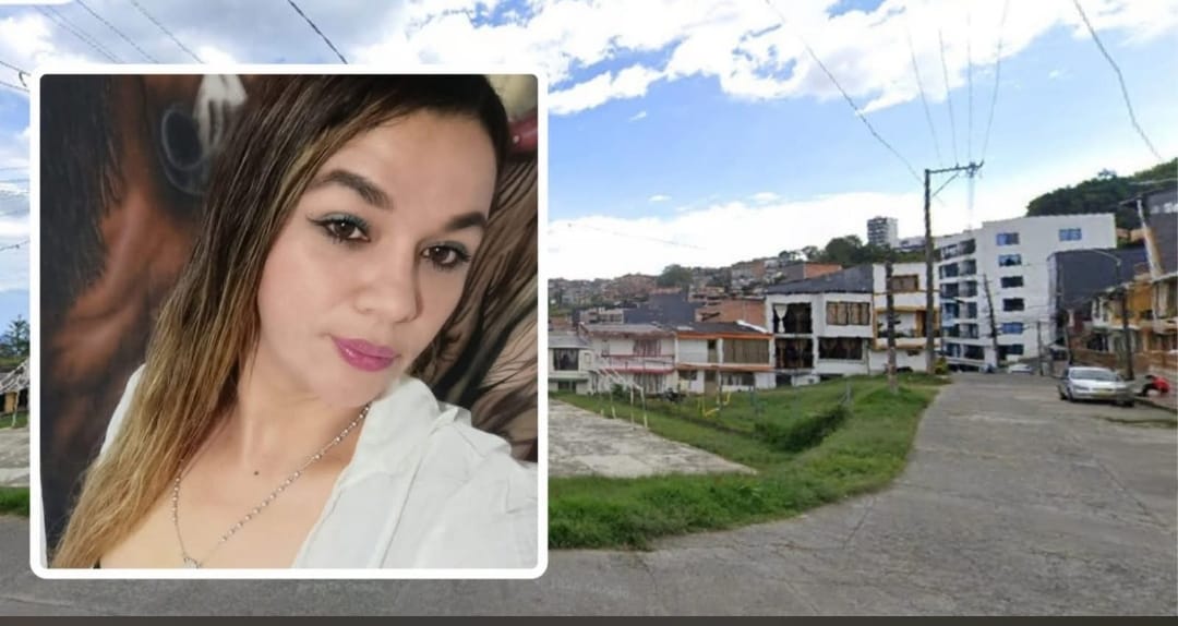 María de las Mercedes Ortiz Carvajal, presunta víctima de feminicidio y el barrio Galicia, donde al parecer ocurrió el hecho. Foto: Anserma Noticias.